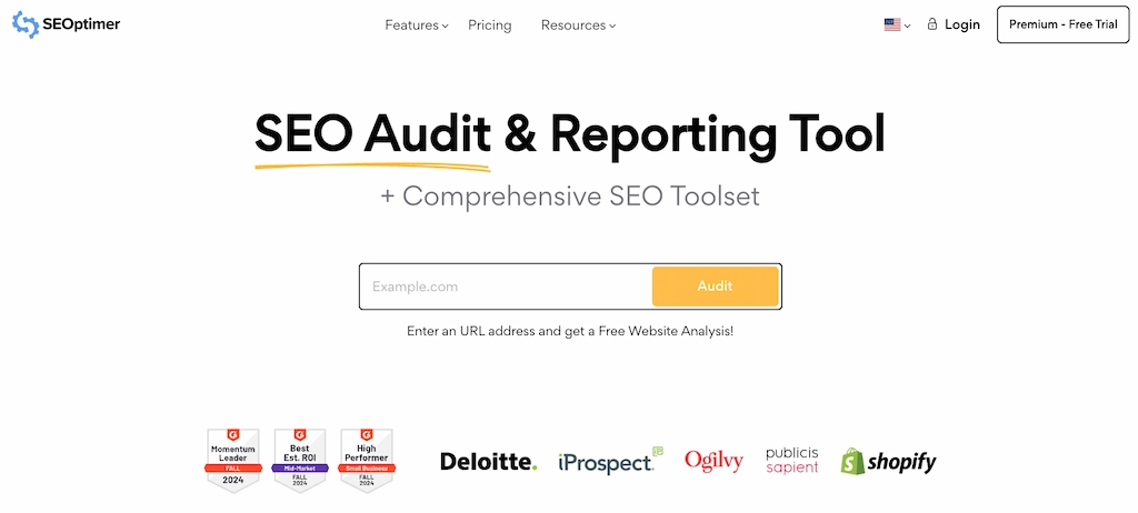 SEOptimer rank tracking tool