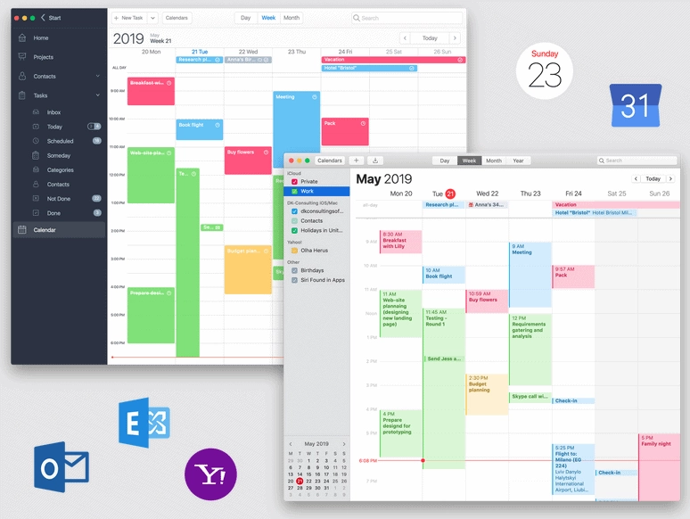 TaskOffice calendar app for Mac