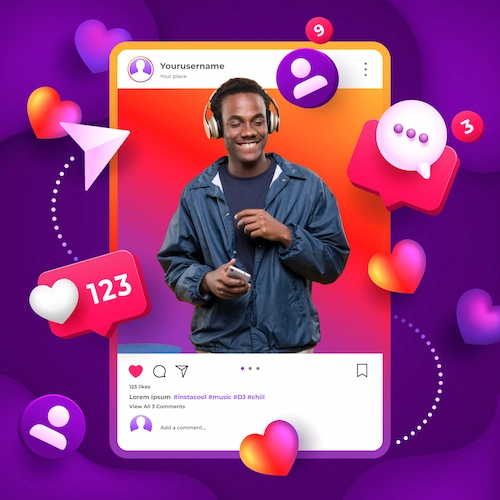 Social media influencer creating video promotional content