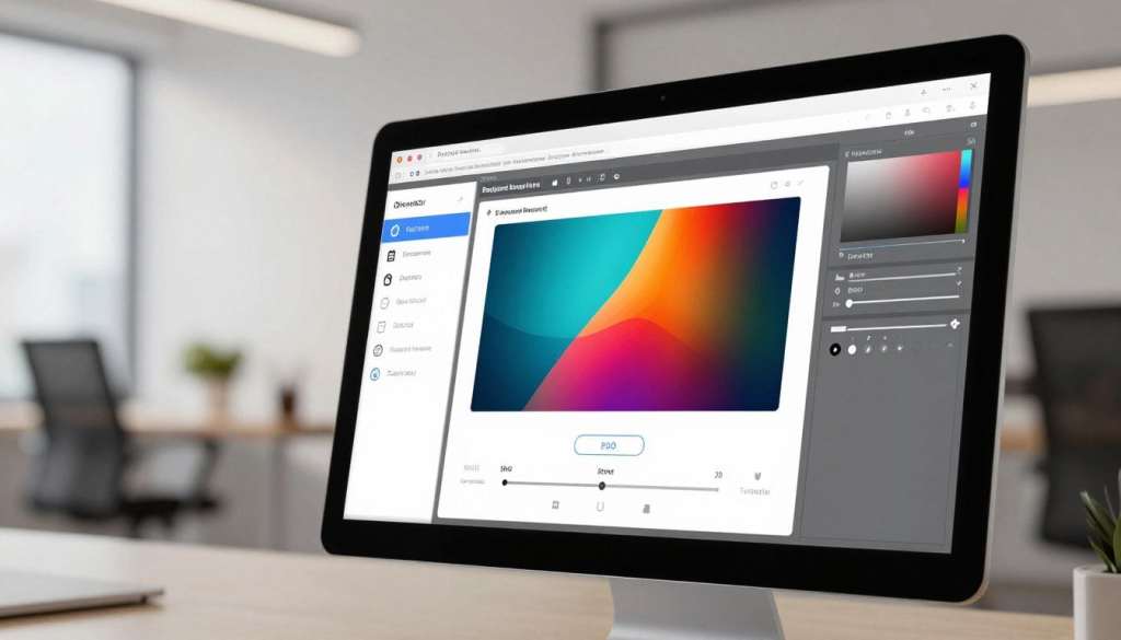 Computer screen displaying design software interface